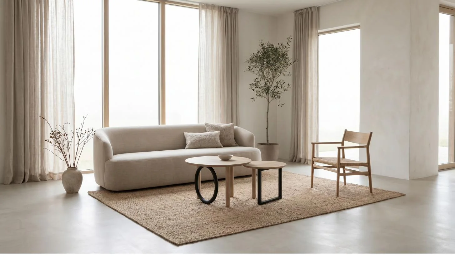 Tables gigognes LOOP en situation dans un salon